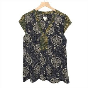 Anthropologie Edme & Esyllte Printed Silk Top 8